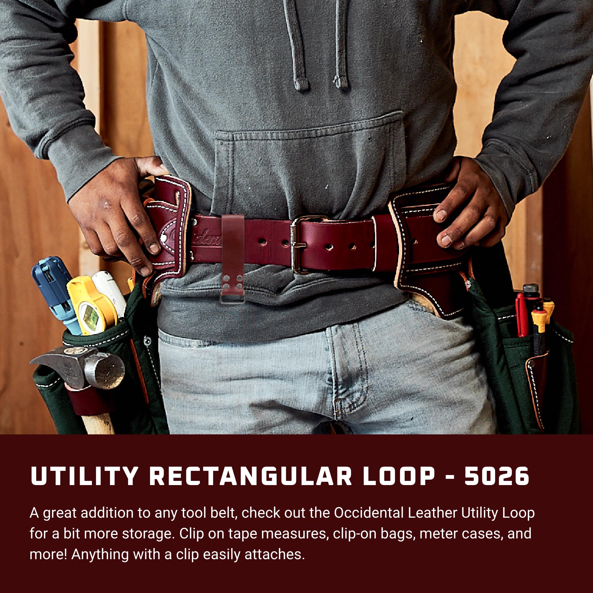 Occidental Leather Utility Rectangular Loop, Brown - Fits Up to a